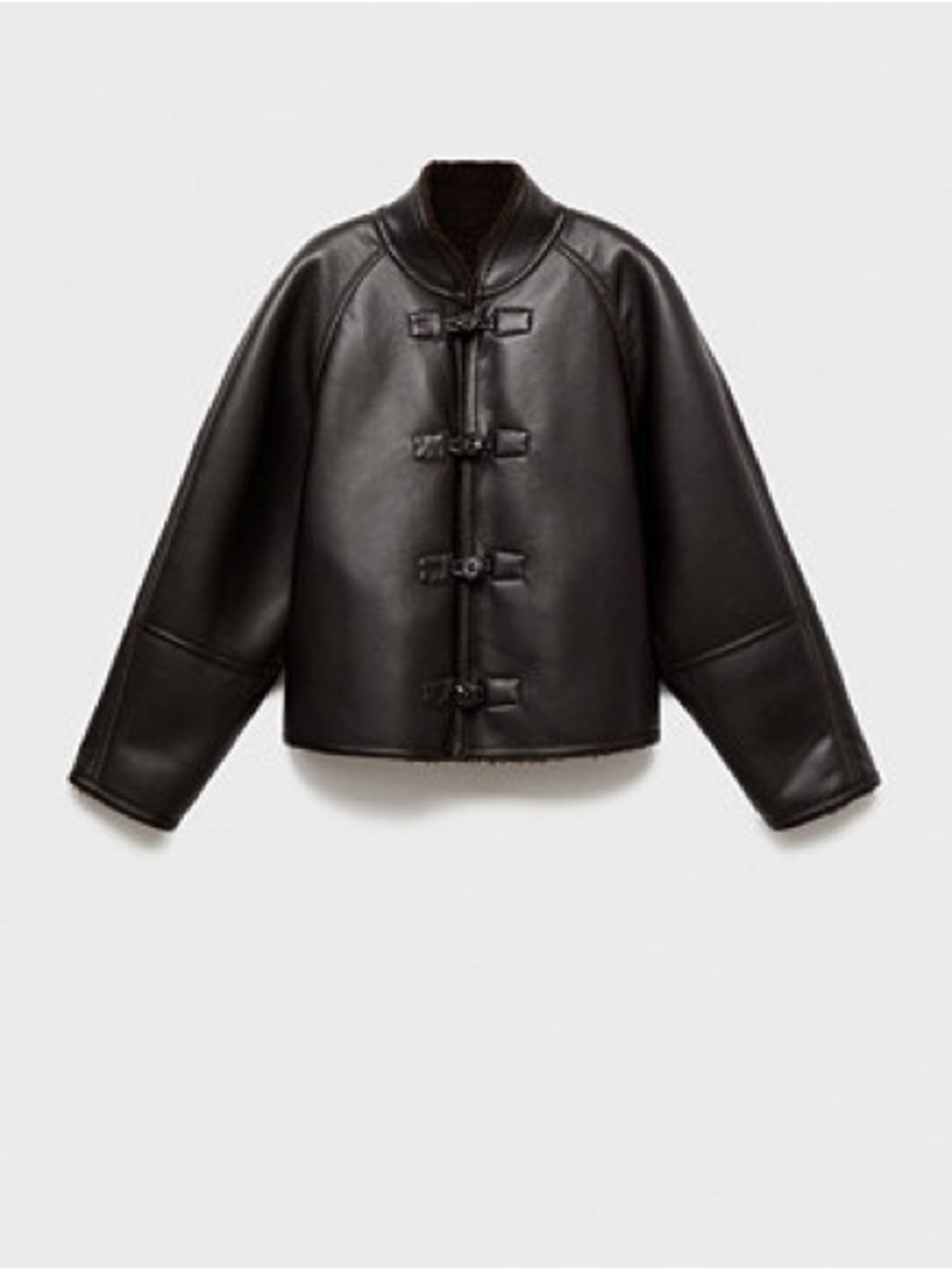 NWT Mango Sherpa Faux Leather Reversible Jacket size small